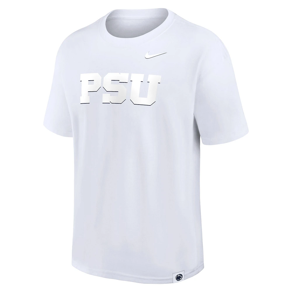 Men's Nike White Penn State Nittany Lions 2-Hit Statement Max90 T-Shirt