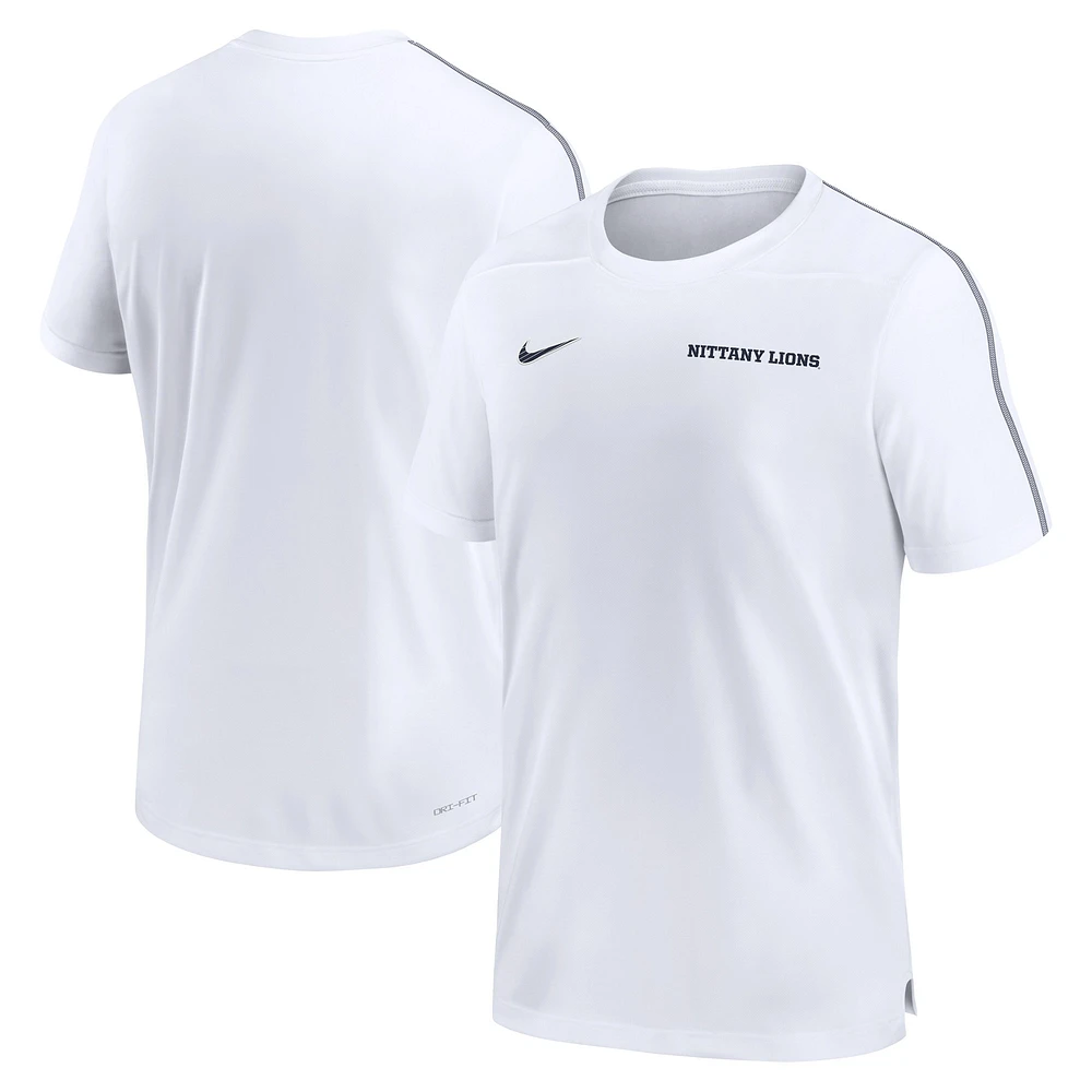 Haut de performance Nike Penn State Nittany Lions 2024 Sideline Coach pour homme blanc