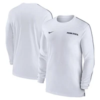 Men's Nike White Penn State Nittany Lions 2024 Sideline Coach UV Performance Long Sleeve T-Shirt