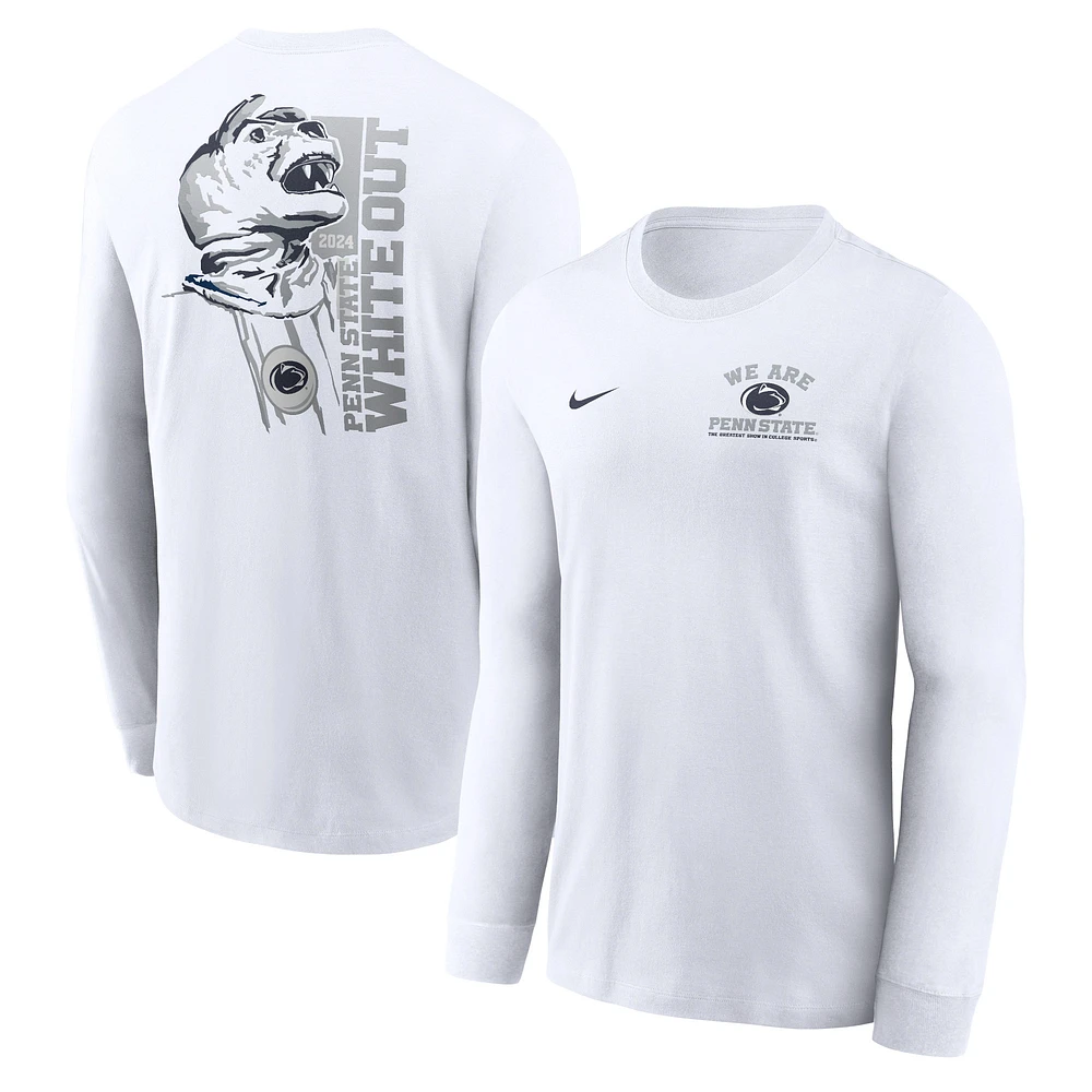 T-shirt à manches longues Nike Penn State Nittany Lions 2024 blanc pour homme