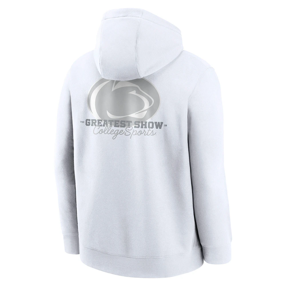 Sweat à capuche Nike blanc Penn State Nittany Lions 2025 White Out Club Fleece pour homme