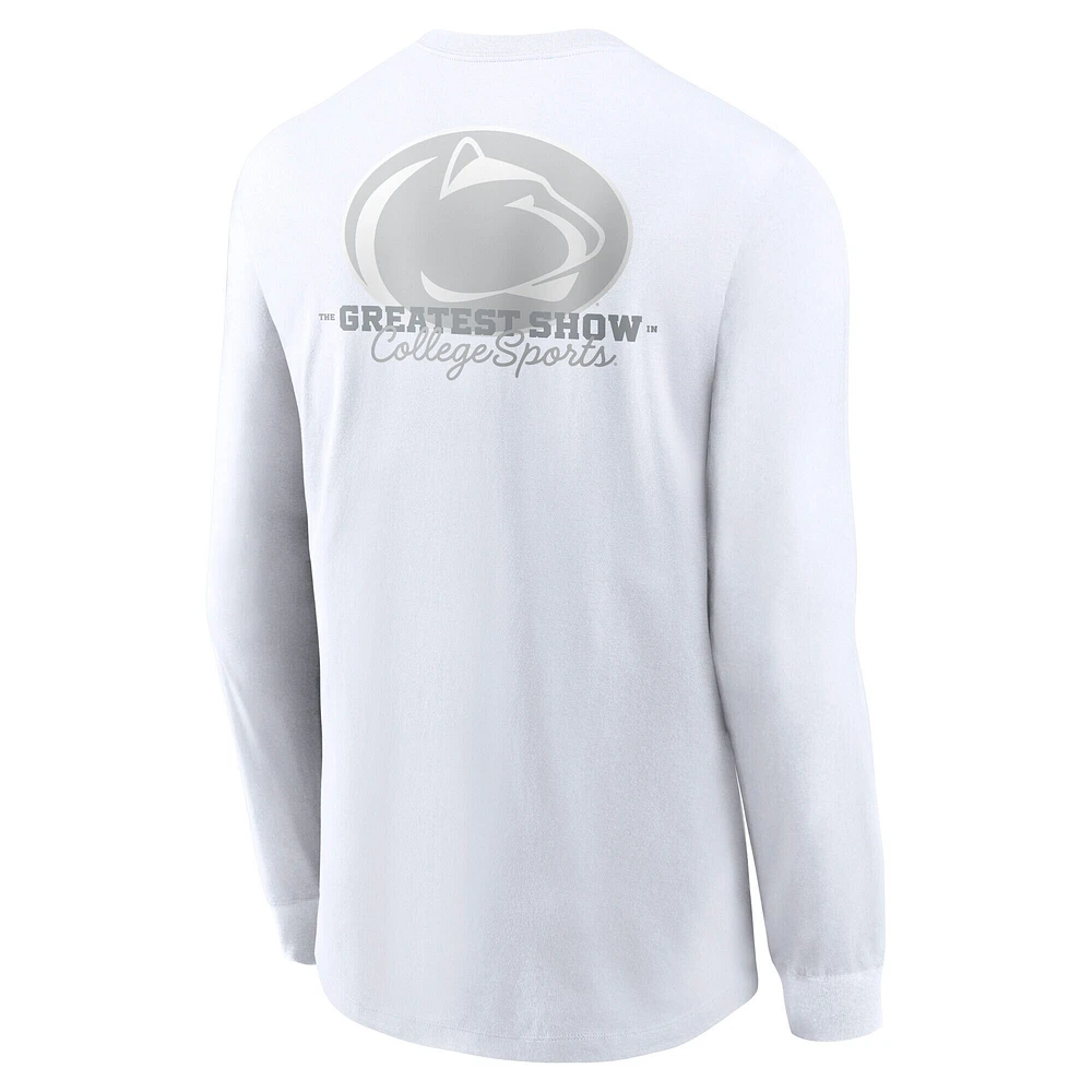 T-shirt Nike blanc à manches longues Penn State Nittany Lions 2025 pour homme