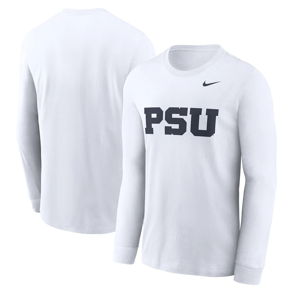 T-shirt à manches longues Nike blanc avec logo alternatif Penn State Nittany Lions pour homme