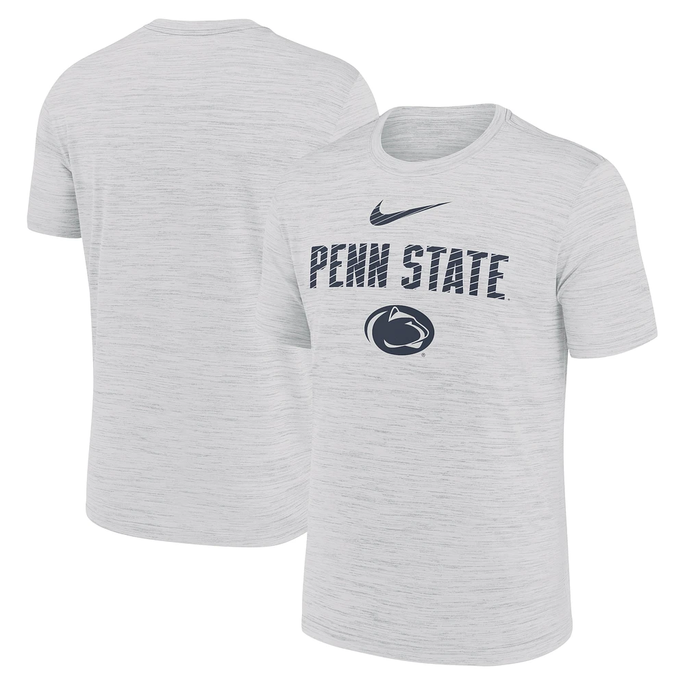 T-shirt Nike Penn State Nittany Lions Campus Slant Velocity Performance pour homme Blanc