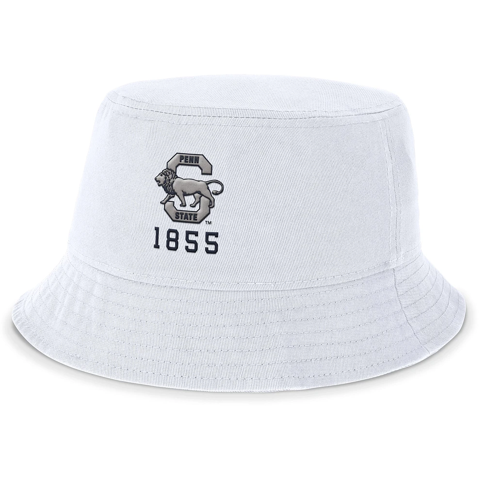 Chapeau bob Nike Penn State Nittany Lions Legacy Apex blanc pour homme