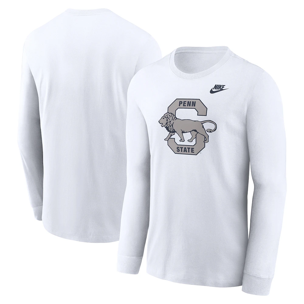 Men's Nike White Penn State Nittany Lions Legacy Primary Logo Long Sleeve T-Shirt