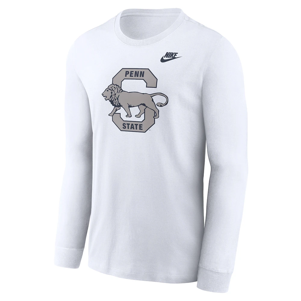 Men's Nike White Penn State Nittany Lions Legacy Primary Logo Long Sleeve T-Shirt