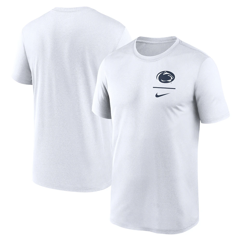 T-shirt Nike Penn State Nittany Lions blanc avec logo principal et légende pour homme