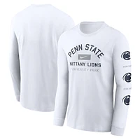 T-shirt à manches longues Nike Penn State Nittany Lions Primetime Classic Location pour homme, blanc