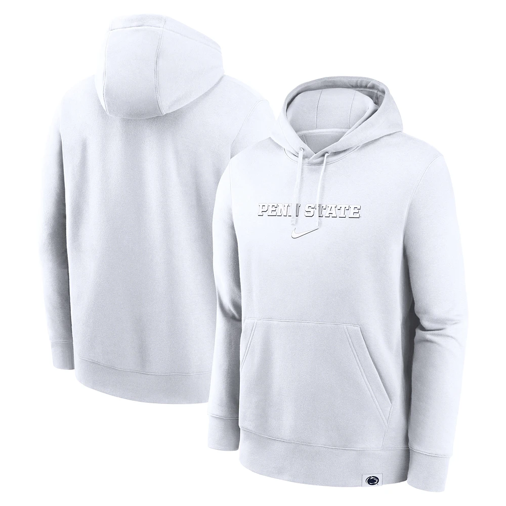 Men's Nike White Penn State Nittany Lions Statement Wordmark Lockup Pullover Hoodie