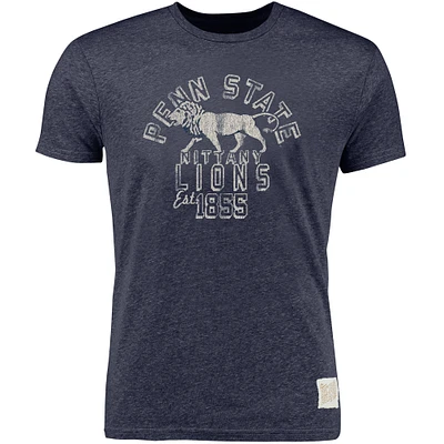 Marques Rétro originale pour hommes Heathered Navy Penn State Nittany Lions Vintage Est. T-shirt à trois mélanges