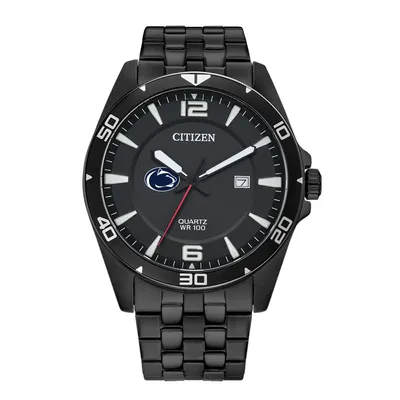 Penn State Nittany Lions Citizen Quartz Black-Tone Stainless Steel Watch