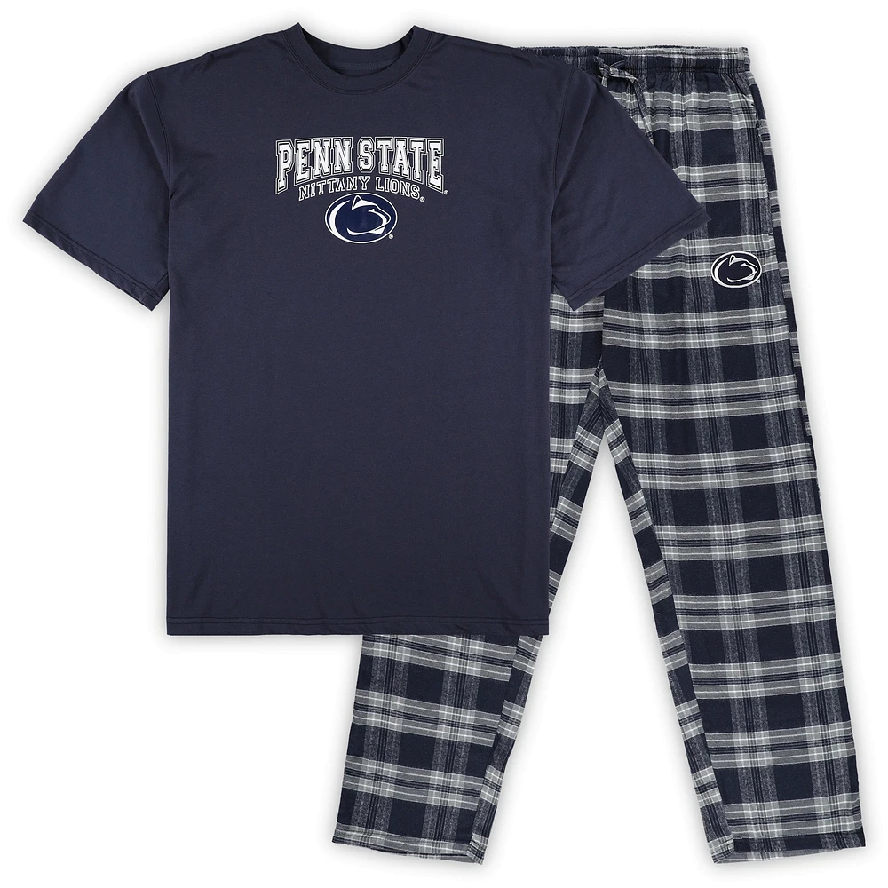 Men's Profile Navy Penn State Nittany Lions Big & Tall 2-Pack T-Shirt Flannel Pants Set