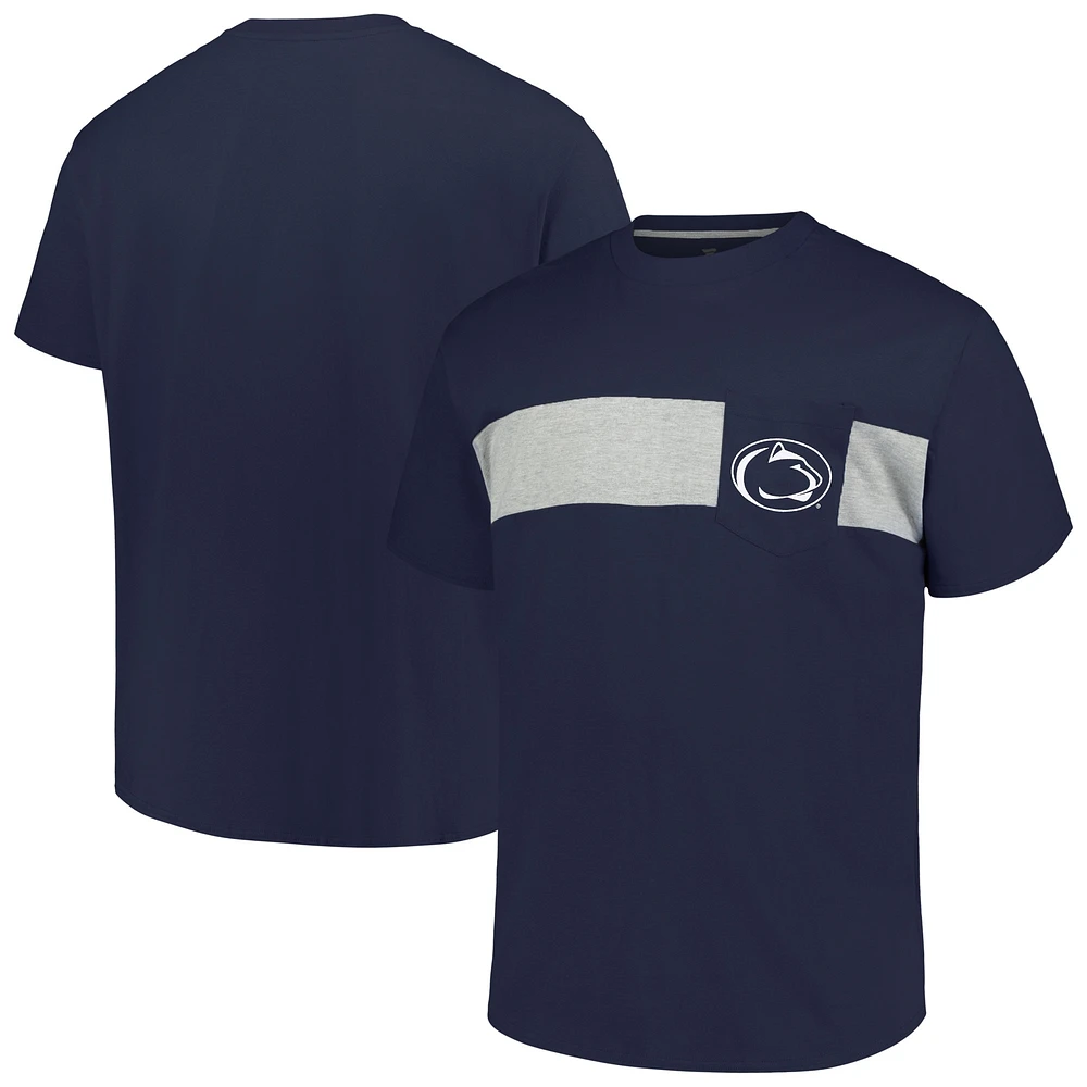 T-shirt à rayures colorées pour hommes Profile Navy Penn State Nittany Lions Big & Tall