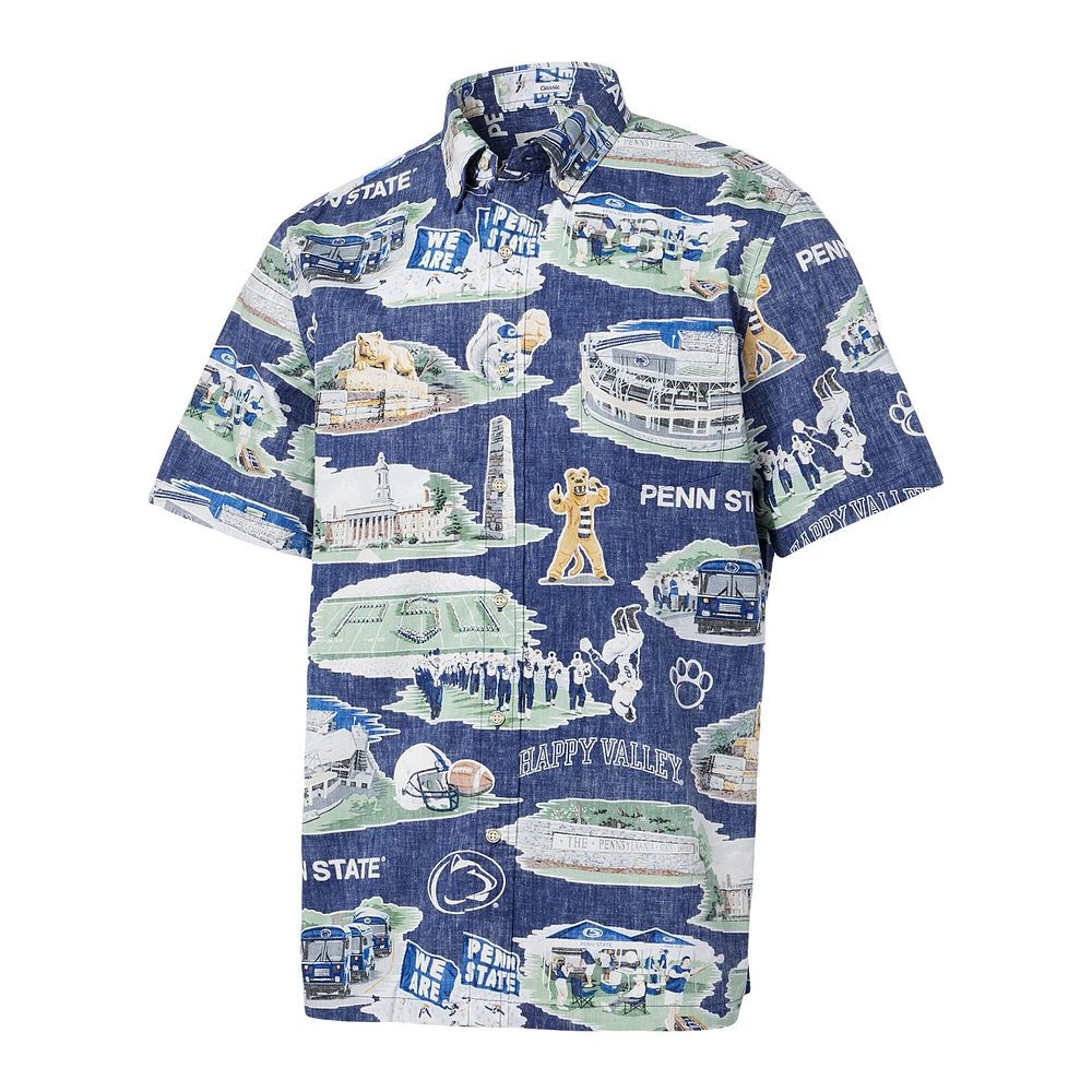 Chemise boutonnée scénique Reyn Spooner Penn State Nittany Lions pour homme, bleu marine