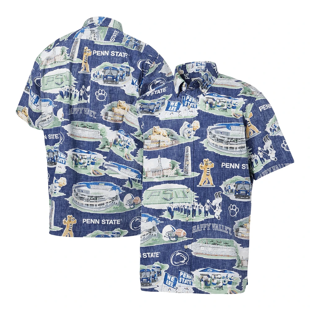 Chemise boutonnée scénique Reyn Spooner Penn State Nittany Lions pour homme, bleu marine