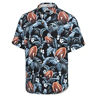 Men's Tommy Bahama Black Penn State Nittany Lions Veracruz Cay First Down Blooms Button-Up Shirt