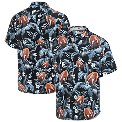 Men's Tommy Bahama Black Penn State Nittany Lions Veracruz Cay First Down Blooms Button-Up Shirt