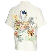 Tommy Bahama Cream Penn State Nittany Lions Paradise Fly Ball Camp Chemise boutonnée pour homme