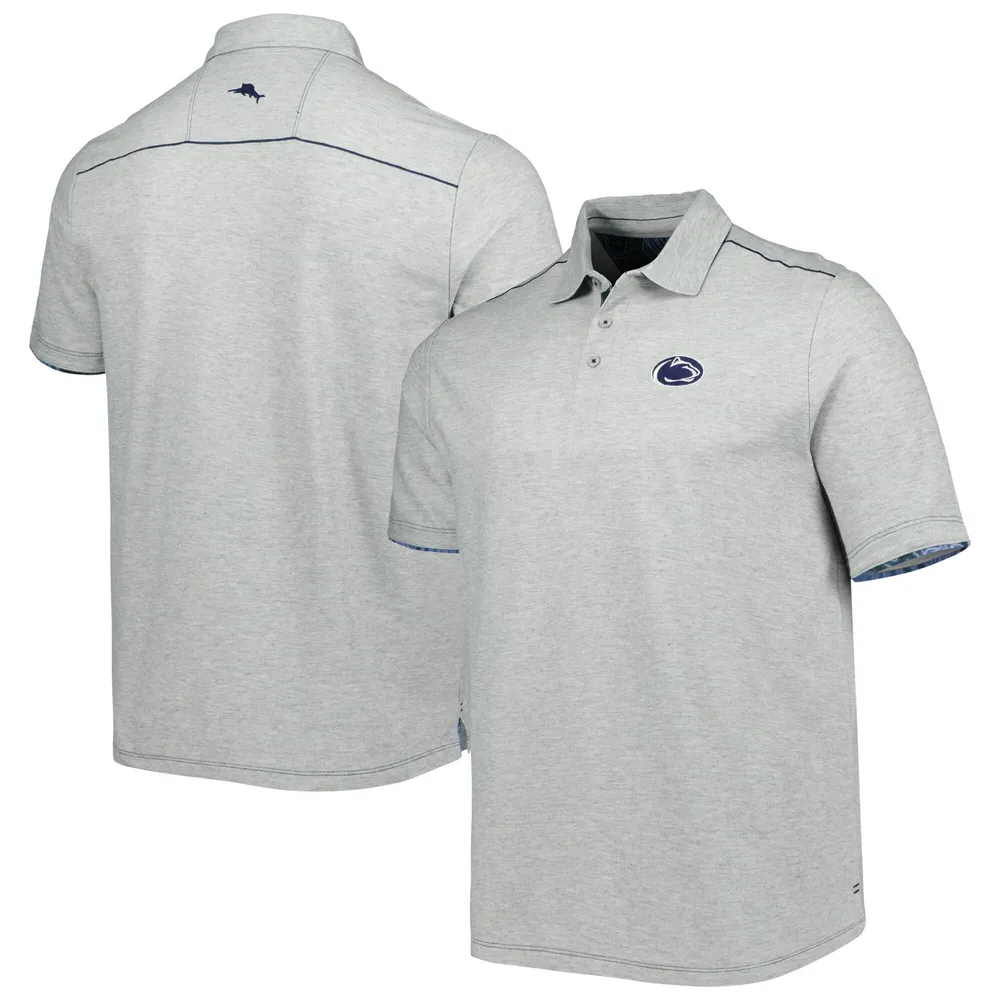 Men's Antigua Heather Gray/Charcoal Detroit Lions Carry Long Sleeve Button-Up Shirt Size: Medium