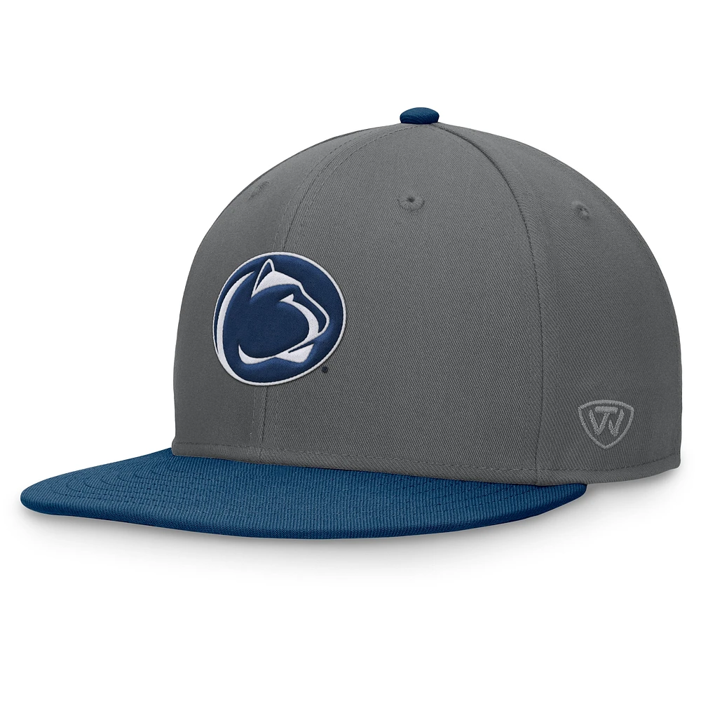 Men's Top of the World Gray/Navy Penn State Nittany Lions Rally Two-Tone Fitted Hat