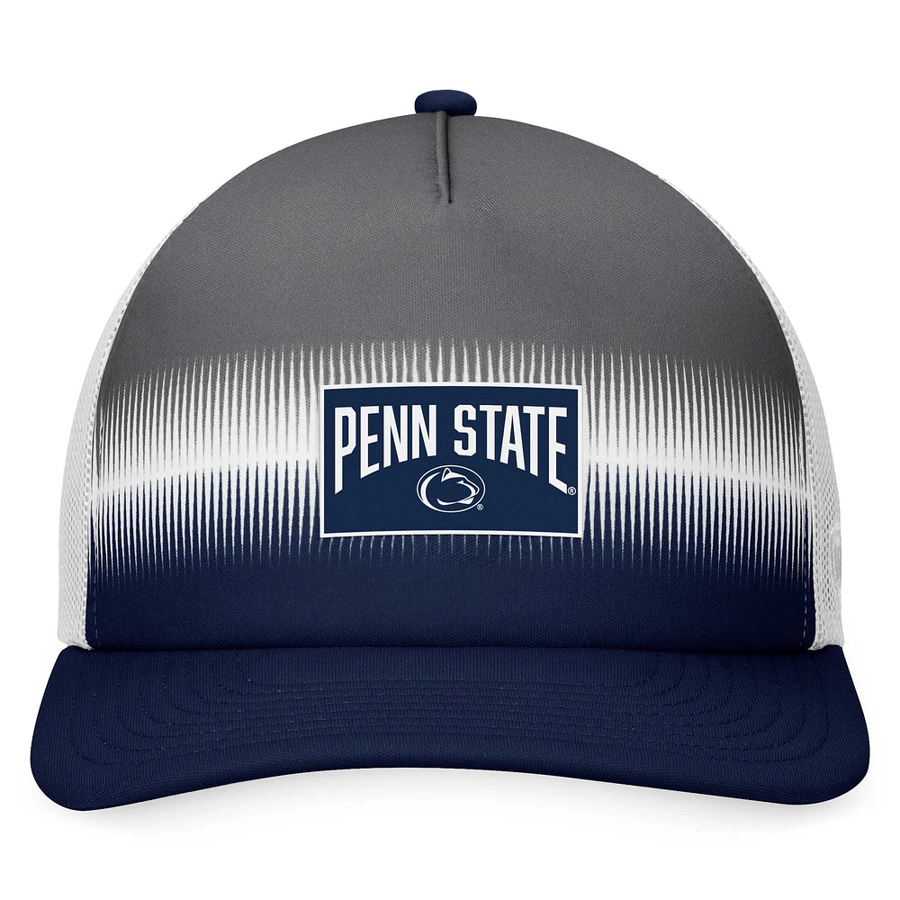 Men's Top of the World Navy/Gray Penn State Nittany Lions Daybreak Foam Trucker Adjustable Hat