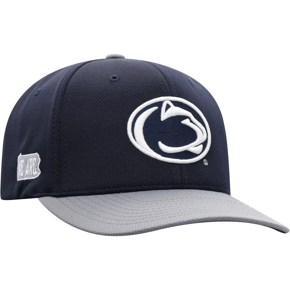 Men's Top of the World Navy/Gray Penn State Nittany Lions Two-Tone Reflex Hybrid Tech Flex Hat