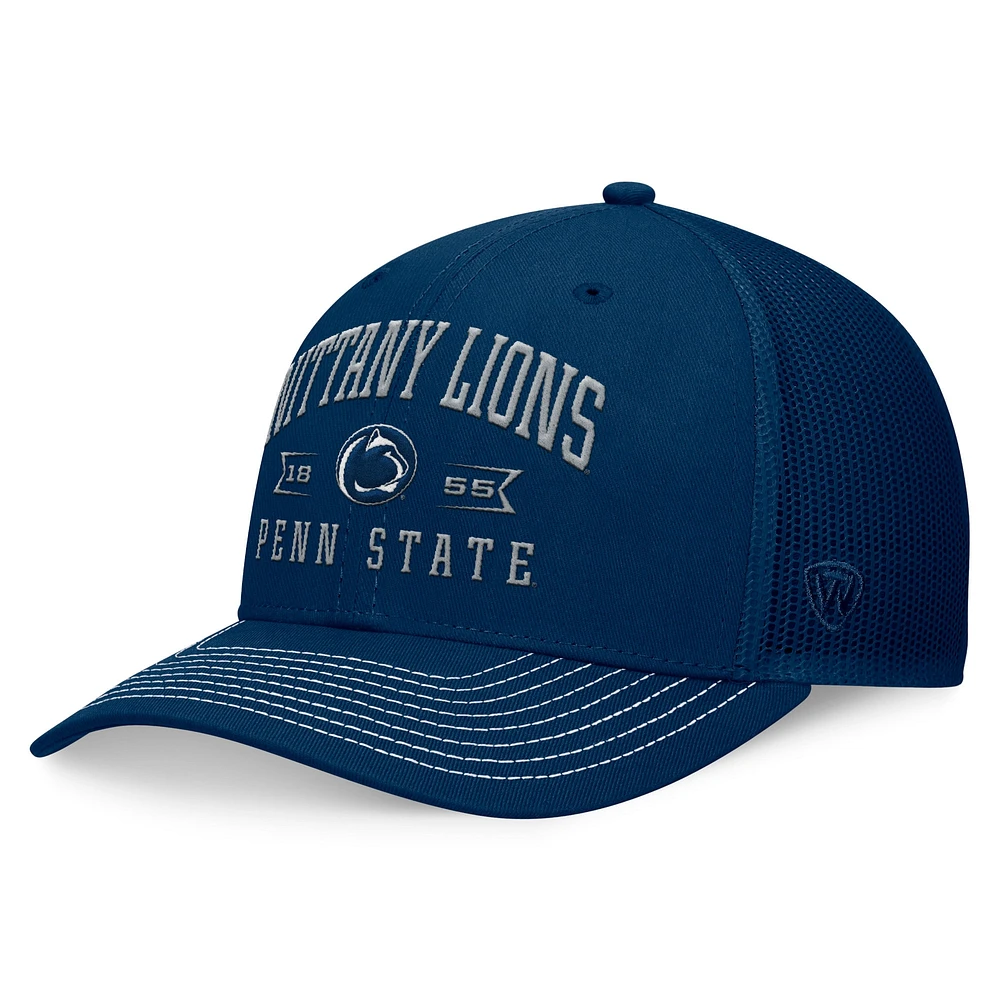 Casquette réglable Top of the World Navy Penn State Nittany Lions Carson Trucker pour hommes