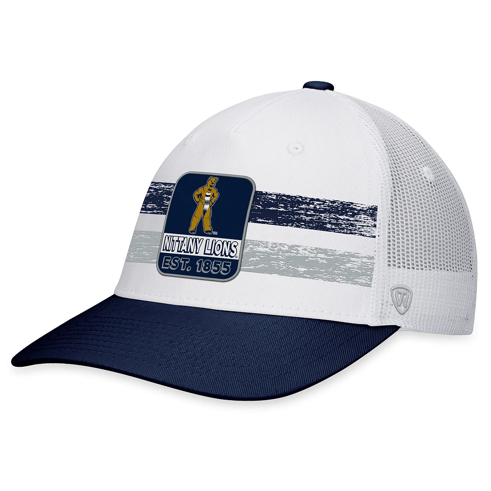 Top of the World pour homme Blanc/Marine Penn State Nittany Lions Retro Fade Snapback Hat