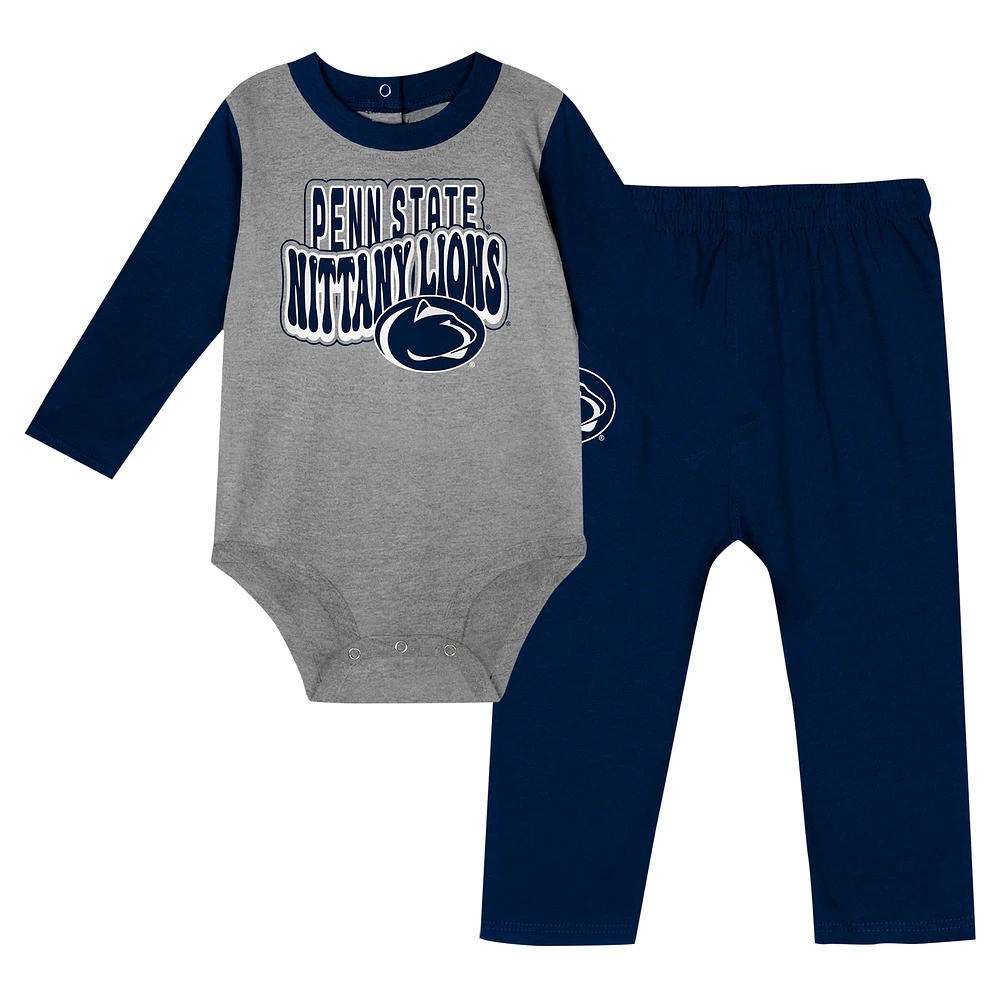 Ensemble body et pantalon à manches longues pour nouveau-né nourrisson Penn State Nittany Lions Double Up