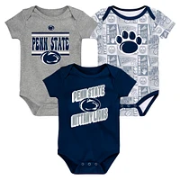 Lot de 3 bodies pour nouveau-né bleu marine Penn State Nittany Lions Sunday Comics