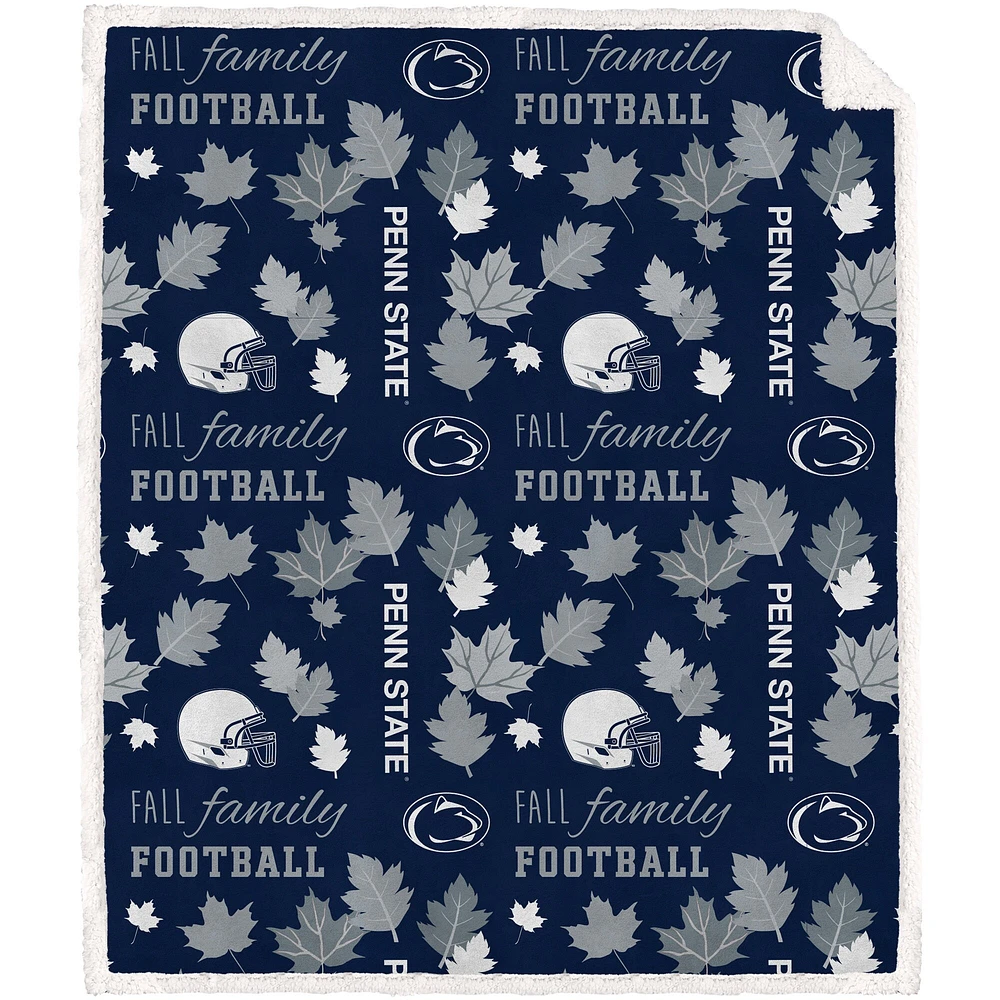 Pegasus Penn State Nittany Lions 60" x 70" Fall, Family & Football Flannel Fleece Sherpa Blanket