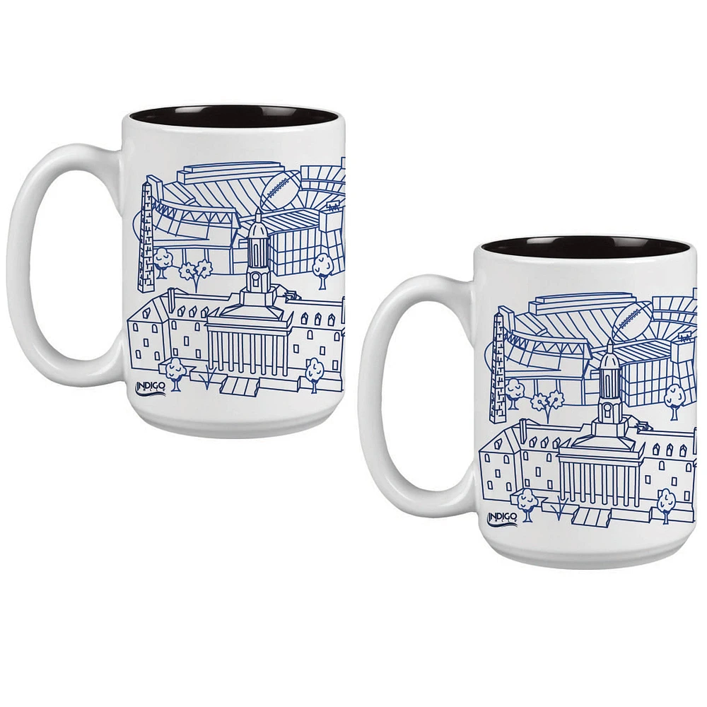 Lot de deux tasses à café Penn State Nittany Lions de 15 oz avec motif Campus Line Art