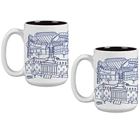 Lot de deux tasses à café Penn State Nittany Lions de 15 oz avec motif Campus Line Art