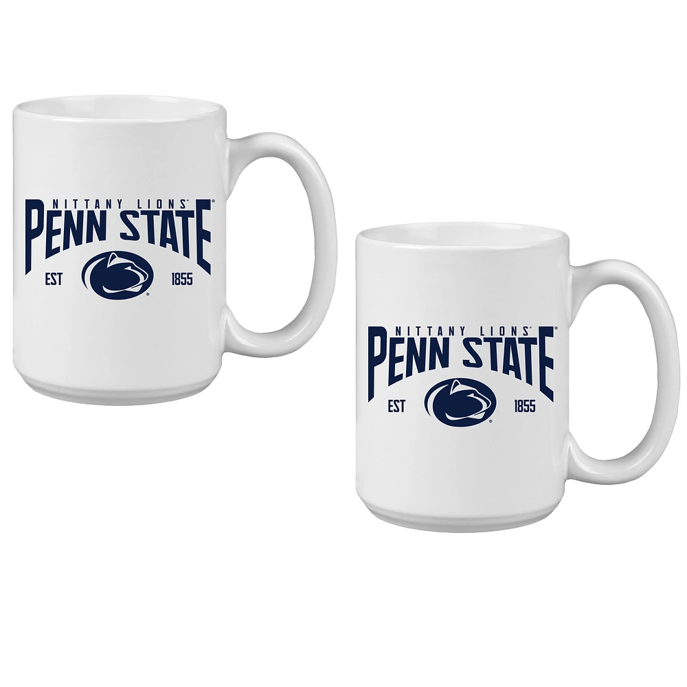 Lot de deux tasses en céramique de 15 oz des Nittany Lions de Penn State