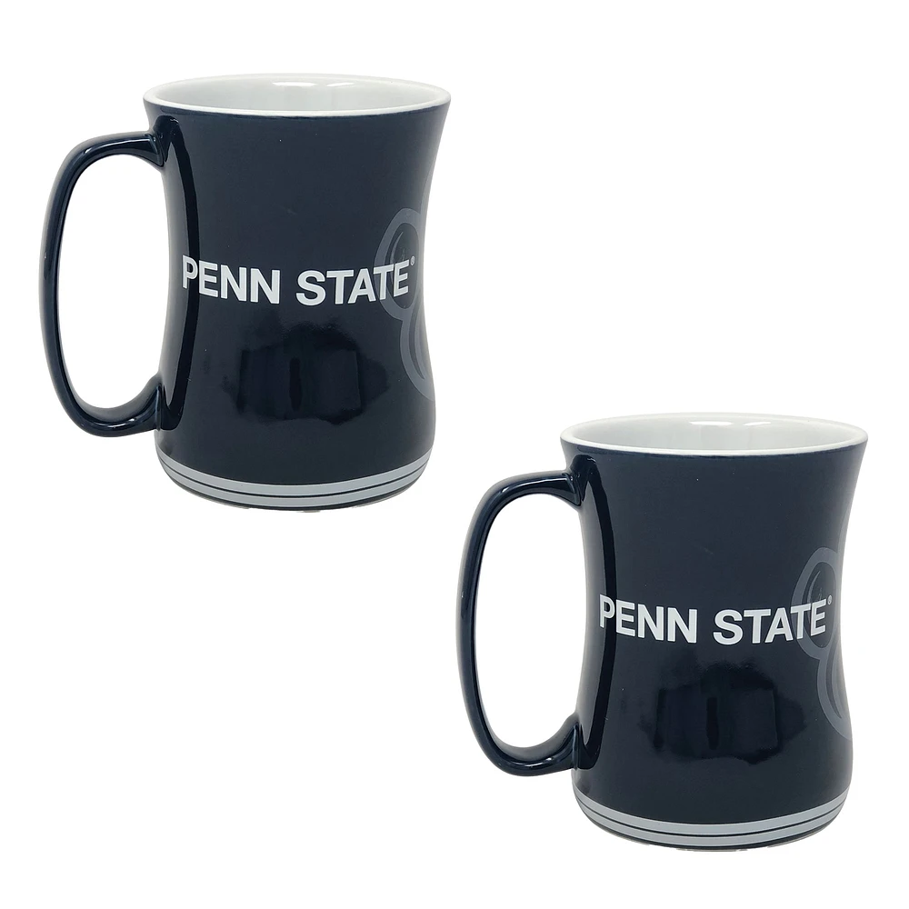 Lot de deux tasses à café sculptées Penn State Nittany Lions de 16 oz