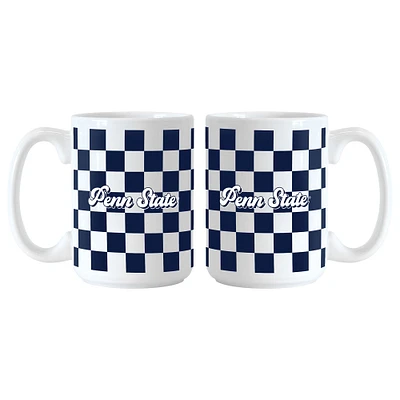 Penn State Nittany Lions 2-Pack 15oz. Checkered Wordmark Mug Set