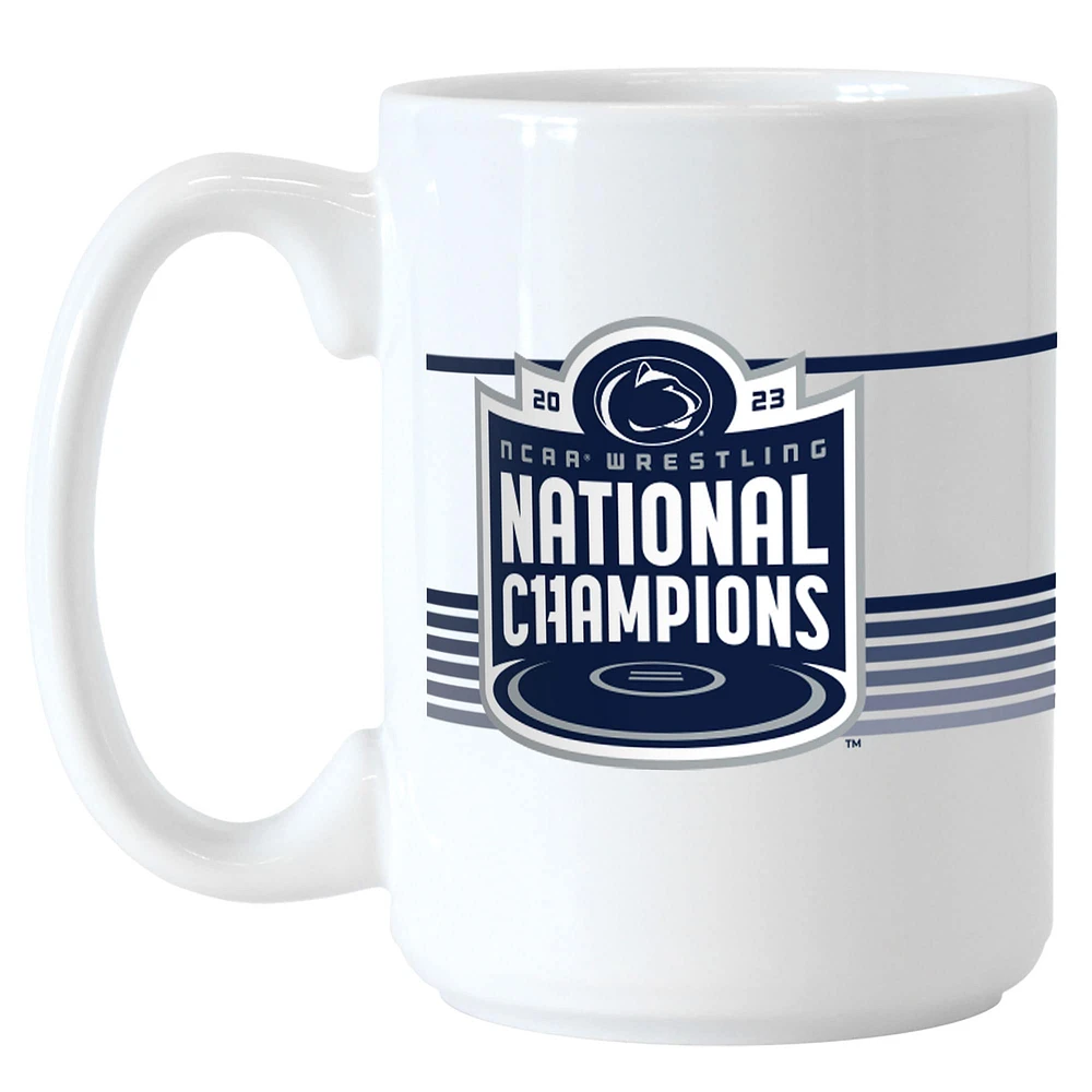 Penn State Nittany Lions Champions nationaux de lutte NCAA 2023 15 oz. Tasse sublimée