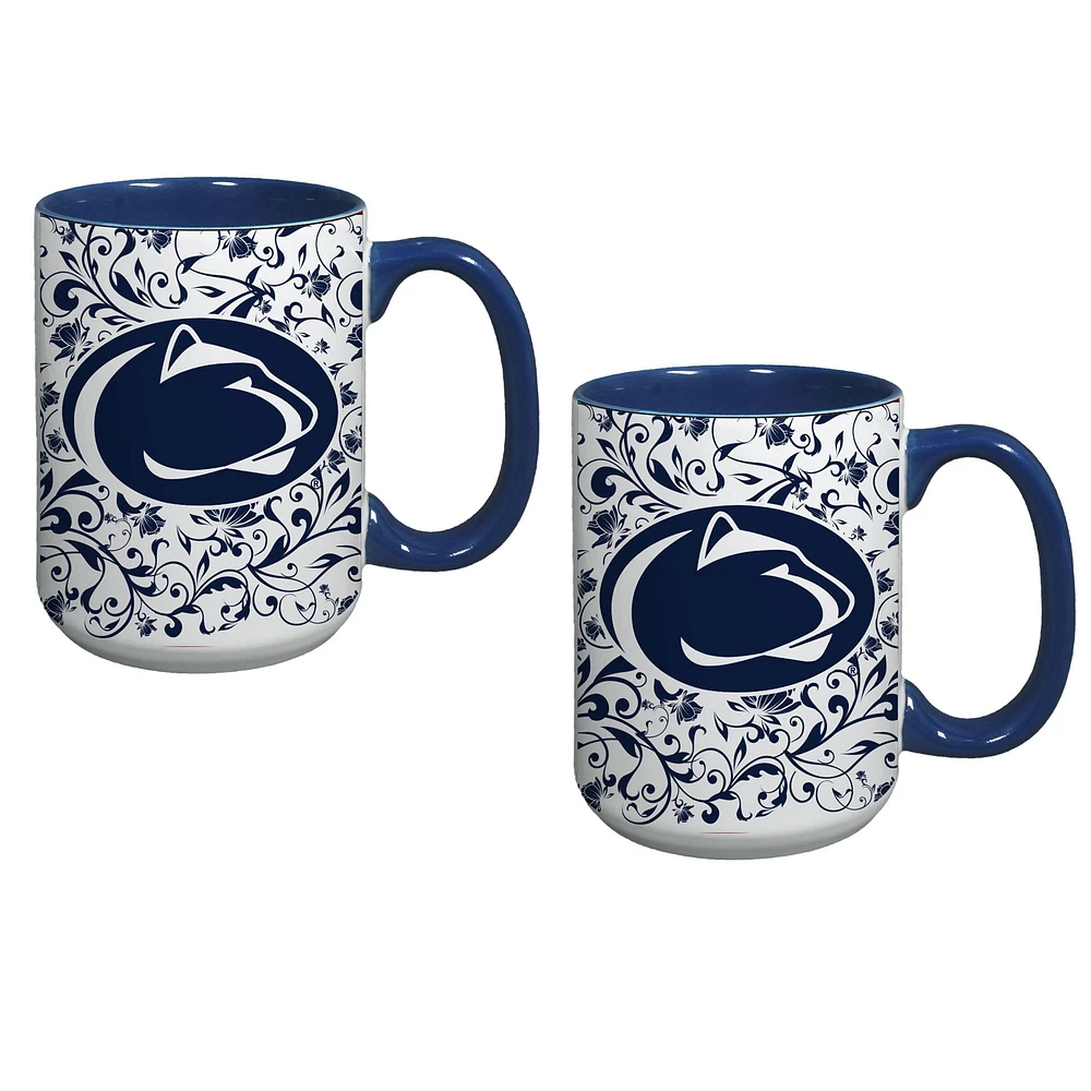 Penn State Nittany Lions Two-Pack Floral Mug Set