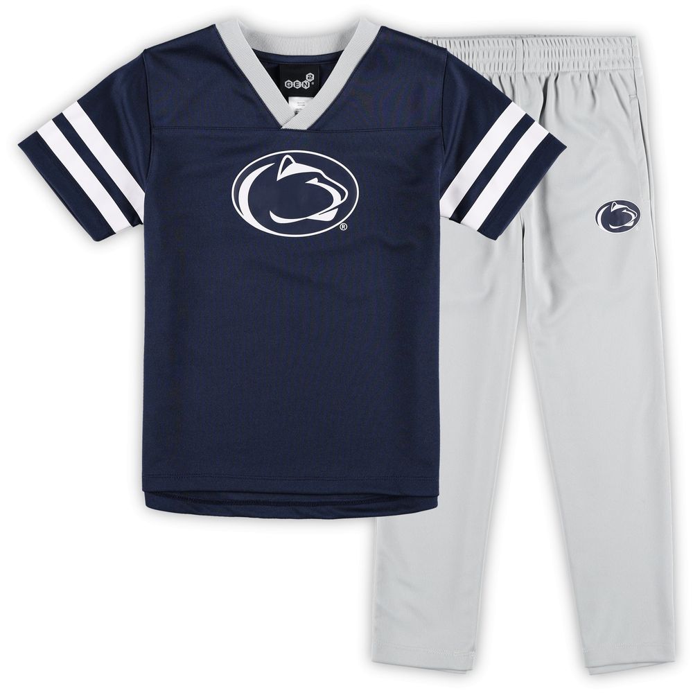 Preschool Navy/Gray Penn State Nittany Lions Red Zone Jersey & Pants Set