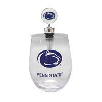 Gobelet sans pied Penn State Nittany Lions de 15 oz avec bouchon pour bouteille de vin de The Memory Company