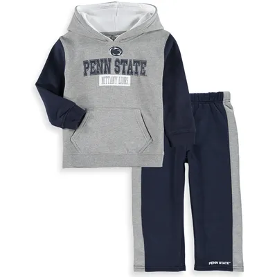 Penn State Nittany Lions Colosseum Toddler Back To School Fleece Hoodie And Pant Set - Heathered Gray/Navy