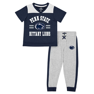 Ensemble maillot et pantalon Ka-Boot-It Penn State Nittany Lions Colosseum bleu marine/gris chiné pour tout-petit