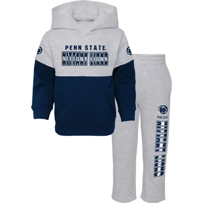 Penn State Nittany Lions Toddler Playmaker Pullover Hoodie & Pants Set - Heather Gray/Navy