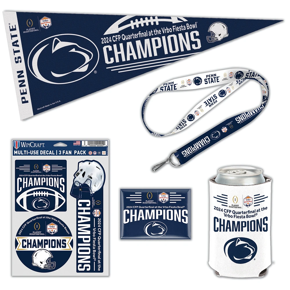 Pack de fans de cinq pièces WinCraft Penn State Nittany Lions College Football Playoff 2024 Fiesta Bowl Champions