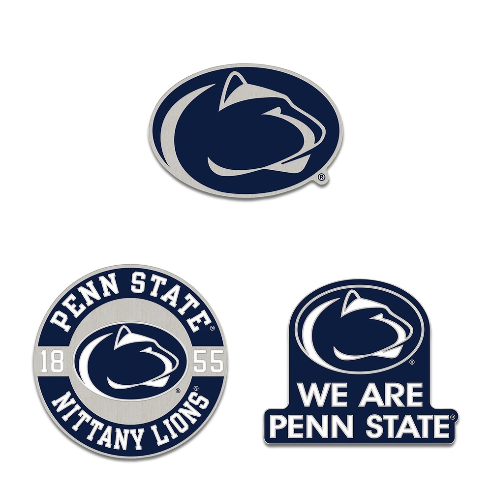 Ensemble de pin de collection en trois pièces WinCraft Penn State Nittany Lions