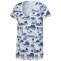 T-shirt à col en V Blake pour femme, blanc, des Nittany Lions de Penn State, Smith & Quinn