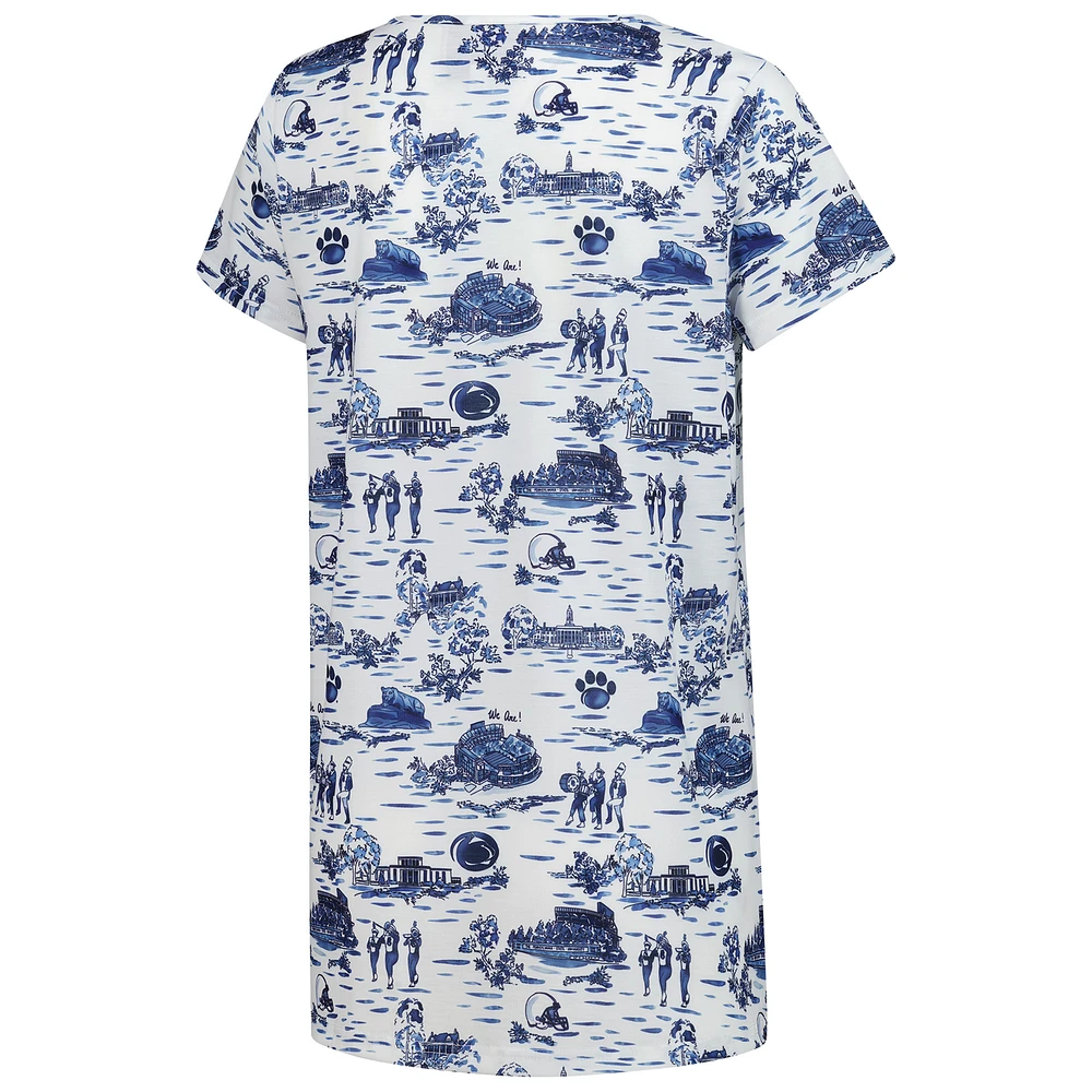 T-shirt à col en V Blake pour femme, blanc, des Nittany Lions de Penn State, Smith & Quinn
