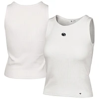 Women's '47  Cream Penn State Nittany Lions Micro Logo Ribbed Cropped Tank Top