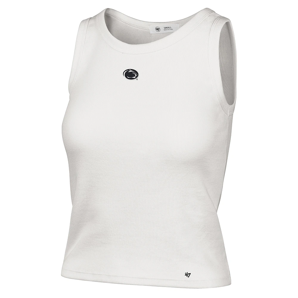 Women's '47  Cream Penn State Nittany Lions Micro Logo Ribbed Cropped Tank Top